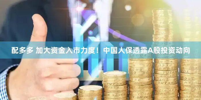 配多多 加大资金入市力度！中国人保透露A股投资动向
